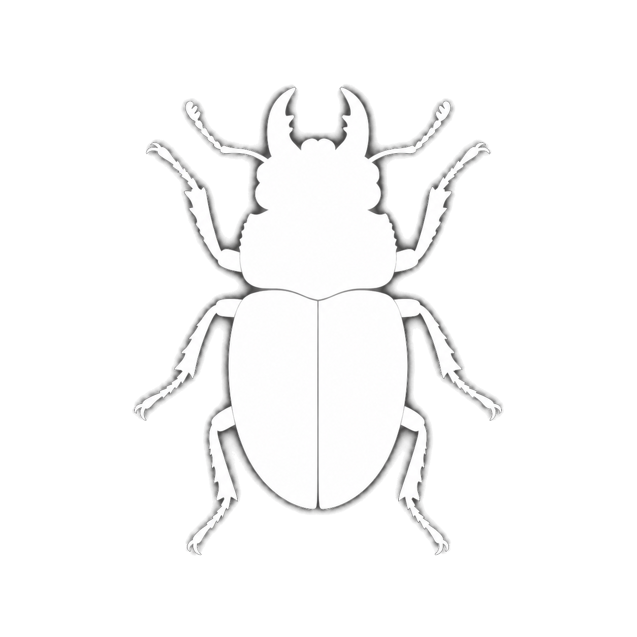 White beetle silhouette used as a category placeholder