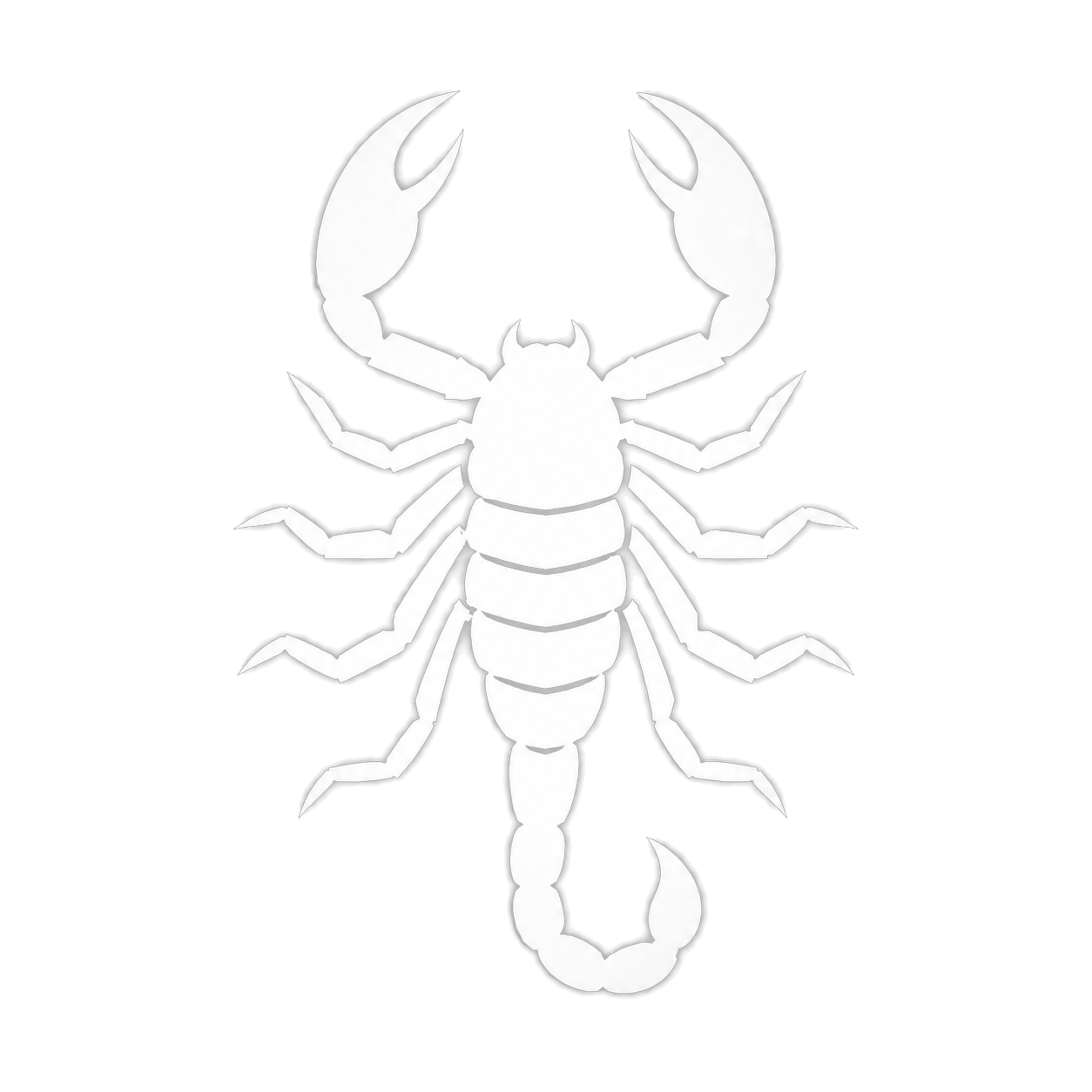 White scorpion silhouette used as a category placeholder